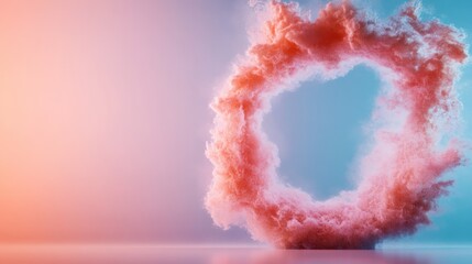 A stunning visual of vibrant smoke swirling in a circular shape against a two-tone background, capturing the essence of creativity, movement, and ethereal beauty.