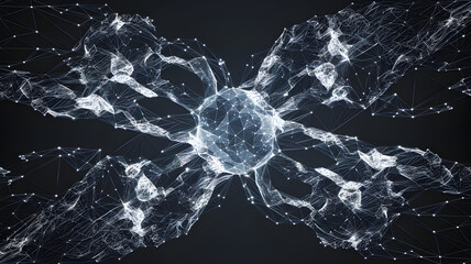 A virtual network of AI-driven, self-organizing systems creating a fluid, adaptive environment.