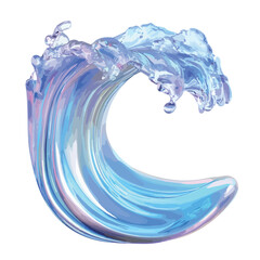 Blue Glass Water Wave Fluid Holographic Iridescence