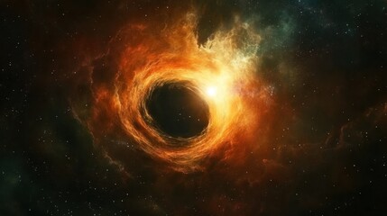 Obraz premium Exploring black holes outer space digital artwork cosmic environment wide angle sci-fi concept