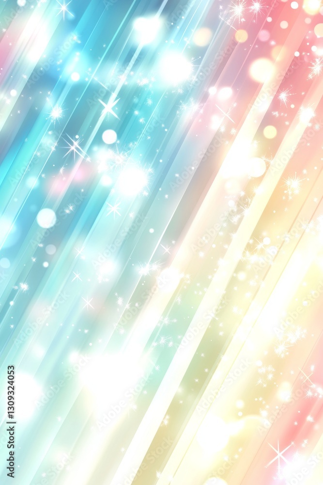 Aufkleber abstract background with diagonal light streaks, pastel colors and bokeh effect, generative ai.