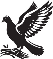 Fototapeta premium black dove bird clip art vector, dove bird silhouette vector, dove bird vector illustration, dove bird logo vector, dove bird vector icon, dove bird silhouette vector isolated on white background full