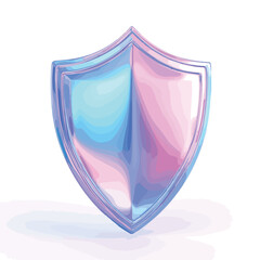 Vibrant Blue Pink Shield Fluid Holographic Iridescent 3D Abstract Background