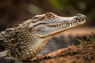 A Powerful Crocodile Portrait Capturing Its Fearsome Expression