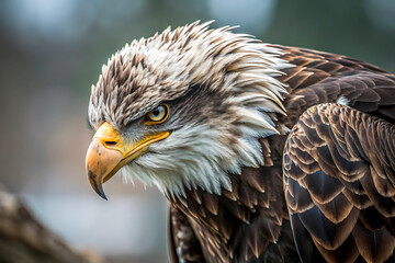 Obraz premium The Majestic Gaze of an Eagle Captured in Stunning Detail