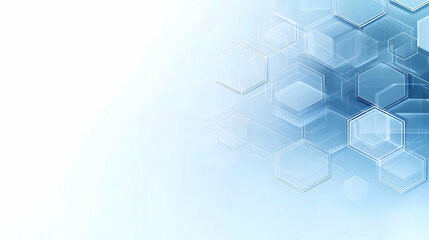 Abstract Blue Geometric Hexagon Digital Network Background with Light and Technology Theme