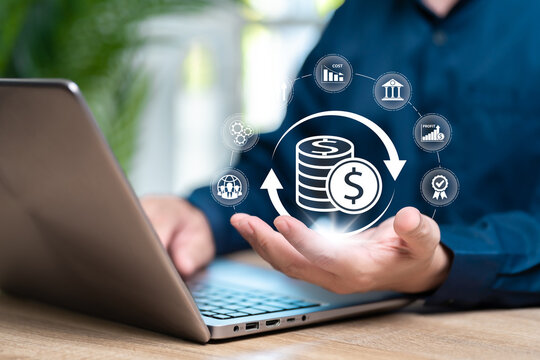 Cost and Budget control concept, Businessman financial planning and management, Corporate finance, Annual strategy plan, Calculate company income, Expenses,  Cost reduction and quality targets