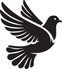 Obraz premium black dove bird clip art vector, dove bird silhouette vector, dove bird vector illustration, dove bird logo vector, dove bird vector icon, dove bird silhouette vector isolated on white background full