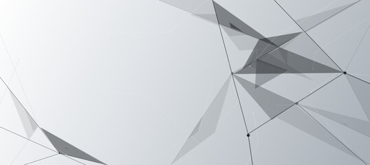 Minimal technology banners, tech polygon and line black with grey background , presentations business