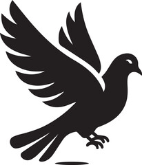 Obraz premium black dove bird clip art vector, dove bird silhouette vector, dove bird vector illustration, dove bird logo vector, dove bird vector icon, dove bird silhouette vector isolated on white background full