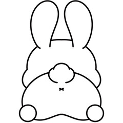 Outline Easter bunny and decoration for Easter 