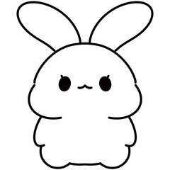 Outline Easter bunny and decoration for Easter 