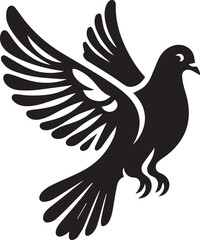 Fototapeta premium black dove bird clip art vector, dove bird silhouette vector, dove bird vector illustration, dove bird logo vector, dove bird vector icon, dove bird silhouette vector isolated on white background full