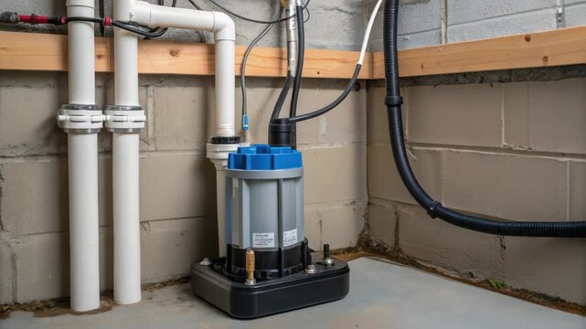 Powerful radon mitigation system actively removing cancer causing radon gas from a residential basement, ensuring a healthy and safe indoor environment