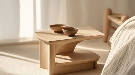 Japanese-inspired bedside table.