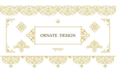Set vector decorative frame. Elegant element for design template