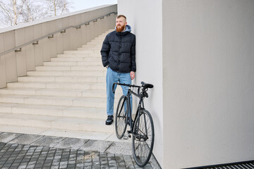 Fototapeta premium City man chooses a bike for a weekend ride