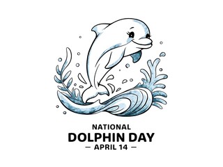 Fototapeta premium national dolphin day concept background.