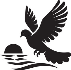Obraz premium black dove bird clip art vector, dove bird silhouette vector, dove bird vector illustration, dove bird logo vector, dove bird vector icon, dove bird silhouette vector isolated on white background full