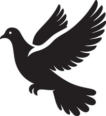 Obraz premium black dove bird clip art vector, dove bird silhouette vector, dove bird vector illustration, dove bird logo vector, dove bird vector icon, dove bird silhouette vector isolated on white background full