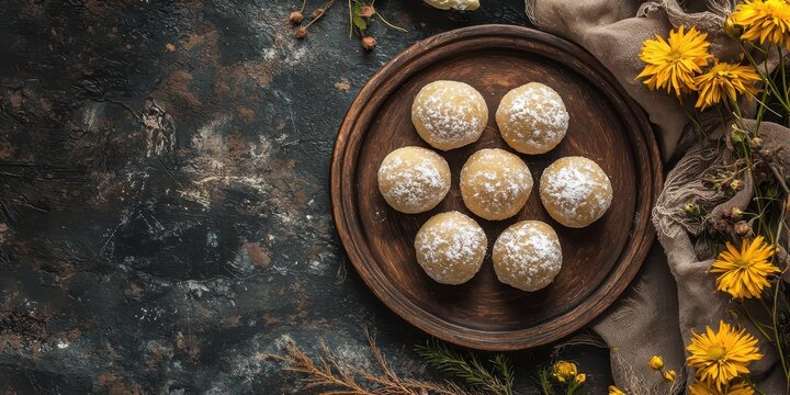 Ladoo, round Indian sweets made with gram flour, sugar, and ghee