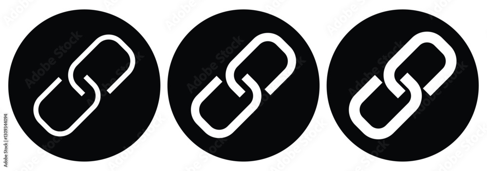 Poster set of chain icons, link symbols. link icon, attach link chain icon. web link symbol