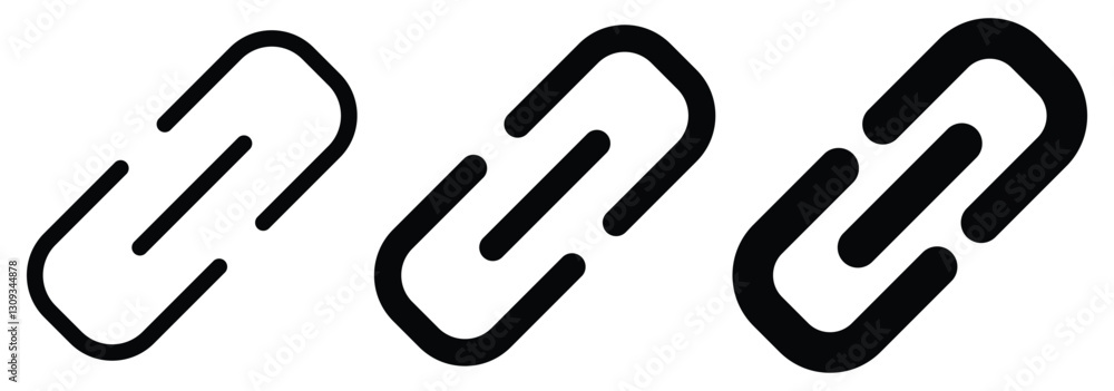 Poster chain link icon. connection, attachment, connect, hyperlink icons button. internet url or webpage ur