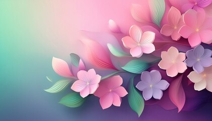 Spring Blossom Gradient. Subtle pastel pink, violet & light green blend. Delicate, soft texture.  Fresh, springlike background.

