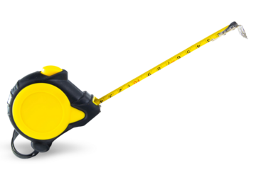 building measurement tape isolated on white or transparent background