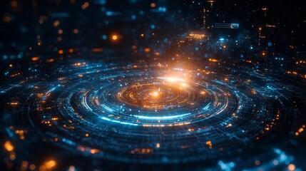 A Beautiful Spiral of Digital Stars and Nebula Swirling in Space. Generative AI