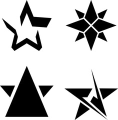 Star Icons and Shapes A Collection of Modern Abstract Star Designs