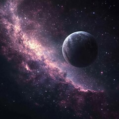 Cosmic Wonder: A Solitary Planet Amidst a Vibrant Nebula