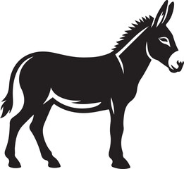 Fototapeta premium black donkey clip art vector, black donkey silhouette vector, donkey vector illustration, donkey logo vector, donkey vector icon, donkey silhouette vector isolated on white background full body