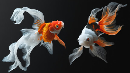 Naklejka premium Realistic Goldfish with Transparent Background – High-Quality
