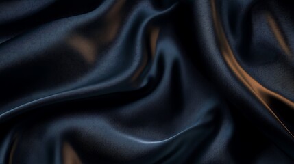 Fototapeta premium Abstract art featuring a deep navy blue fabric with soft flowing folds and gentle gradients of light and shadow
