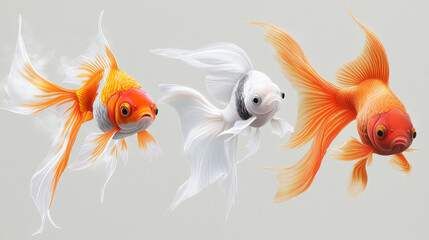Fototapeta premium Realistic Goldfish with Transparent Background – High-Quality