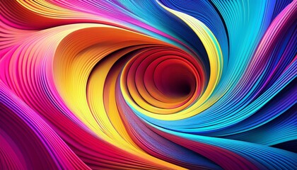 Fototapeta premium Psychedelic Swirl Gradient. Hypnotic neon pink, yellow & blue (or green) swirl. Vibrant, trippy texture. Bold, energetic background.