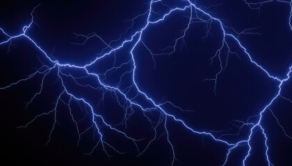 display of nature power in sky with bright strikes of electricity against dark backdrop