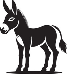 Obraz premium black donkey clip art vector, black donkey silhouette vector, donkey vector illustration, donkey logo vector, donkey vector icon, donkey silhouette vector isolated on white background full body