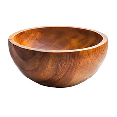 A wooden bowl with a light brown color and smooth texture.
