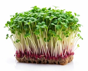 fresh young greens isolated on white