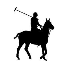 Polo Player Silhouette, horse polo sport vector
