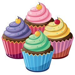 illustration-of-cupcakes-isolated-on-white-backgro.eps