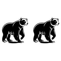 Fototapeta premium Bear Silhouettes in Wildlife Art: A Symbol of Strength & Nature 