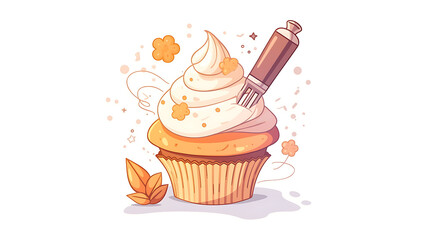 Bakery equipment and cakes material for advertising illustrations