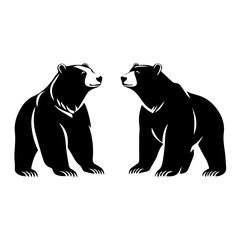 Fototapeta premium Bear Silhouettes in Wildlife Art: A Symbol of Strength & Nature 