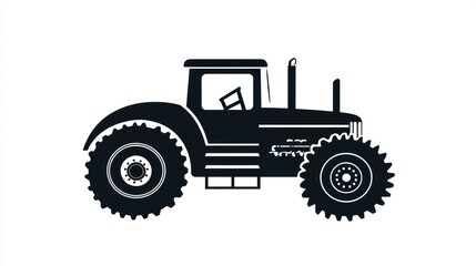 Silhouette of a Farm Tractor