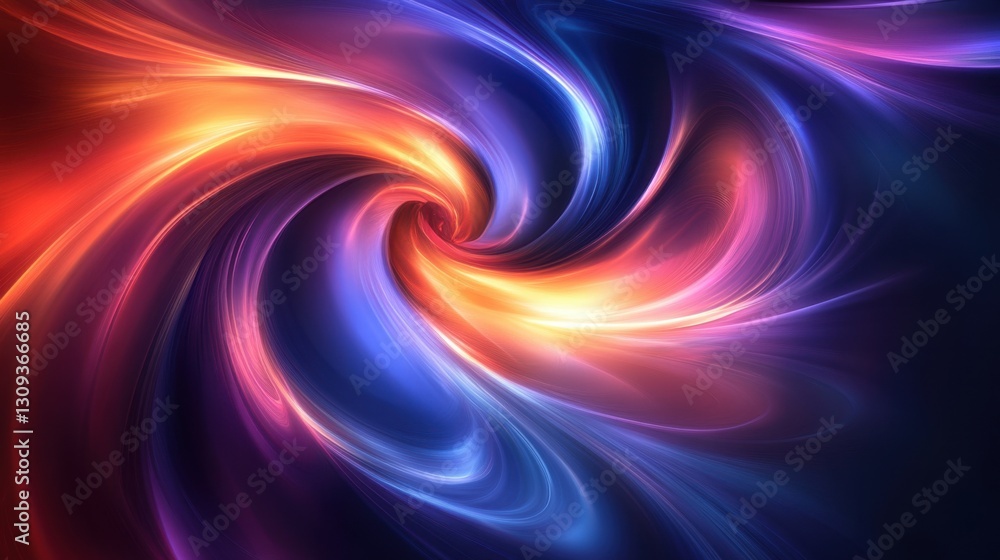 Poster dynamic swirling colors in a spiraling abstract pattern representing movement and energy