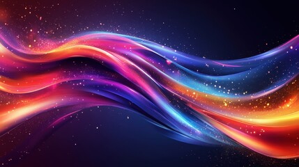 Fototapeta premium Vibrant Swirls of Colorful Light on a Dark Background Displaying a Dynamic Artistic Vibe