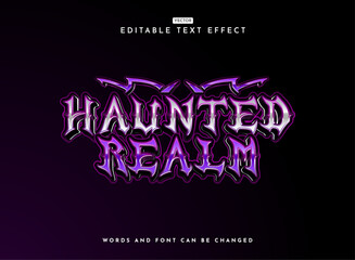 fantasy magic haunted realm purple violet text effect